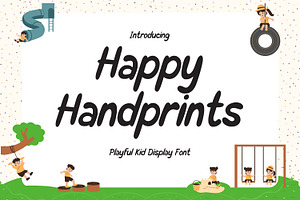 Happy Handprints - Kids Display Font, a Script Font by AQR Studio