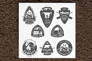 Vintage camping and hiking badges, a Person Illustration by 1baranov (Thumbnail 1 of 4)
