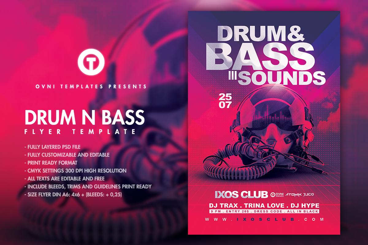 MINIMAL ELECTRO Flyer Template, a Flyer Template by OVNI-TEMPLATES (Photo 1 of 5)