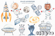 Space adventure watercolor, an Illustration by Marina Ermakova (Thumbnail 2 of 13)
