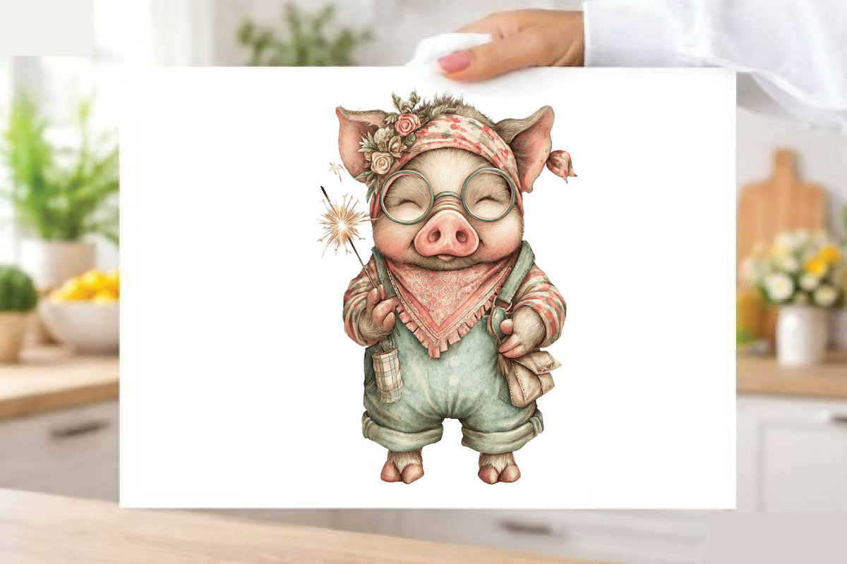 Whimsical Pig 4th of July Clipart, an Animal Illustration by SVGArt (Photo 8 of 9)