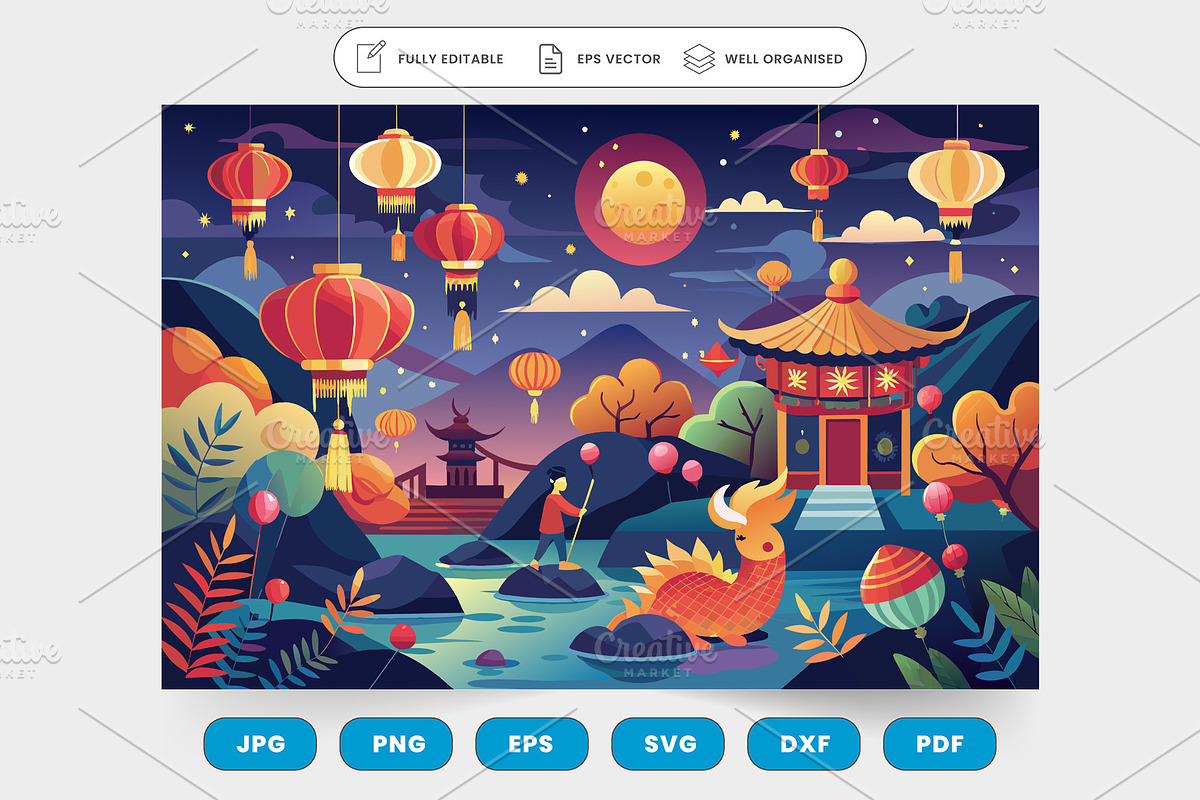 Chinese New Year illustration Dragon, a Graphic by SaroStock