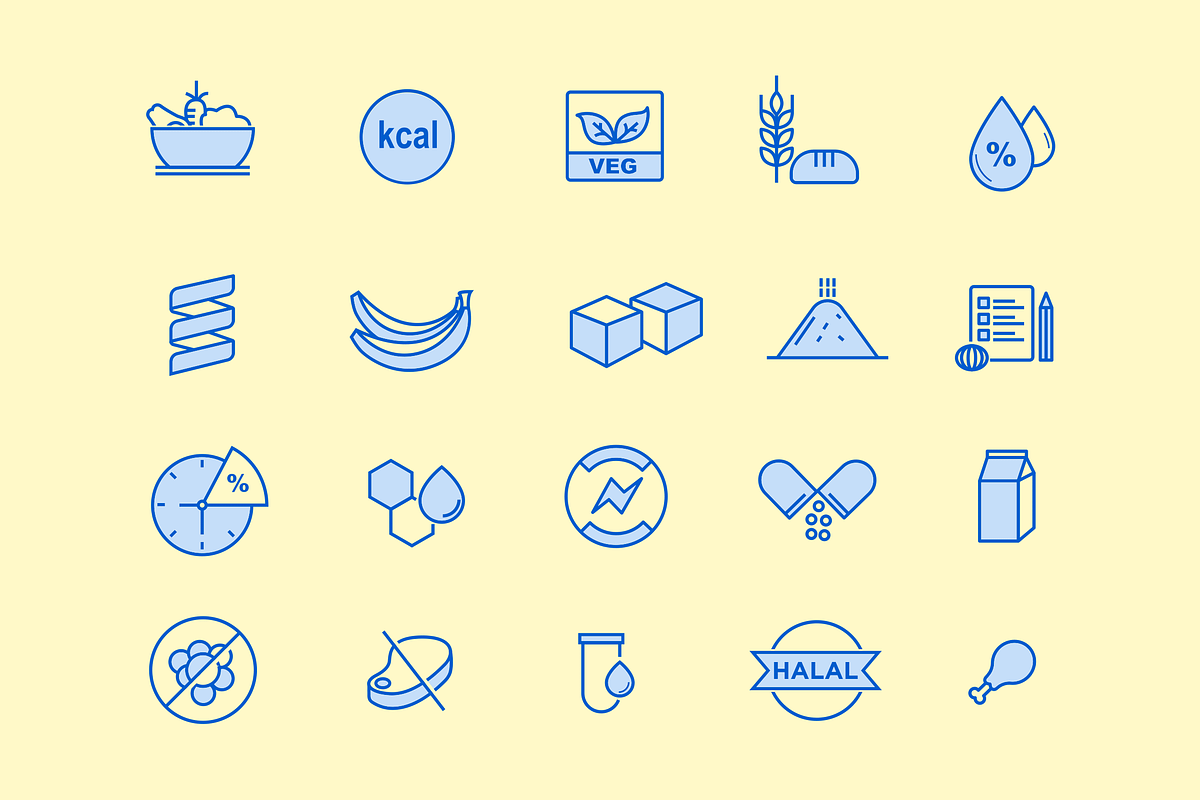 20 Nutrition Labelling Icons, an Icon by Creative VIP (Photo 2 of 5)