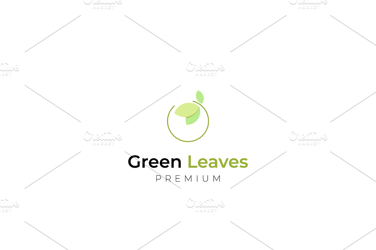 Simple Leaf on Circle Logo Design