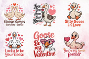 Cute Valentine Goose Design Bundle, an Illustration by RobertsArt (Thumbnail 5 of 10)