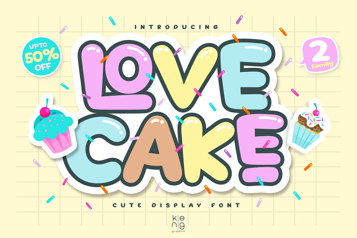 Love Cake Font, a Handwritten Font by KengGraphic (Photo 1 of 9)
