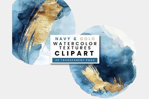 Navy And Gold Watercolor Texture