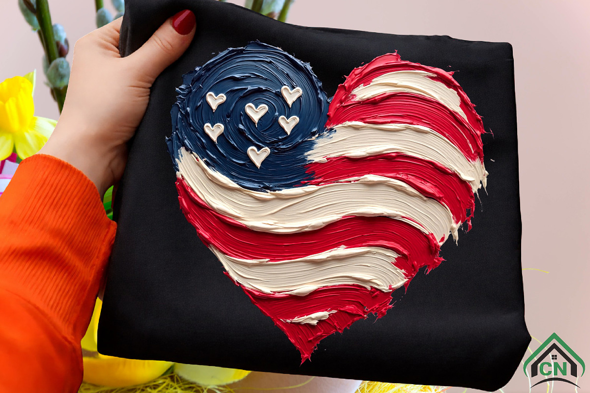 Brushstroke American Flag Heart Png, an Illustration by Craft Nest (Photo 5 of 6)