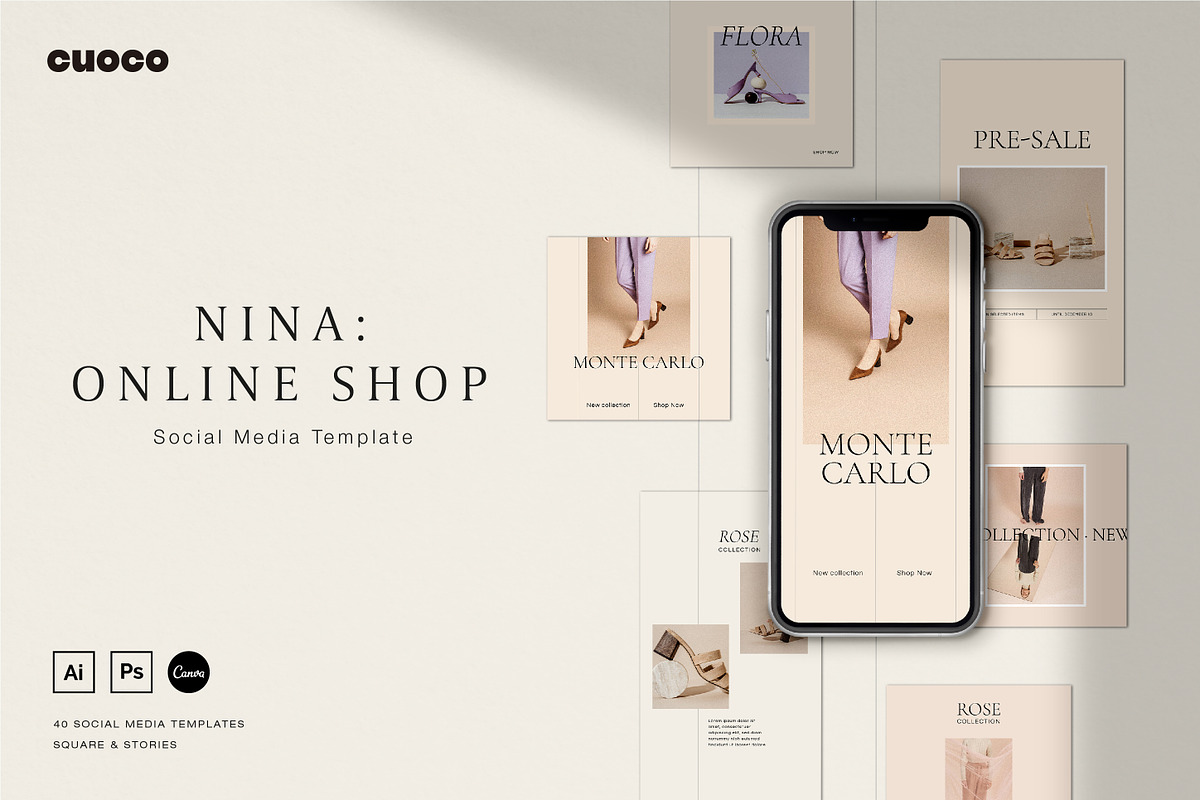 NINA Social Media Template, a Social Media Template by Cuoco (Photo 1 of 9)