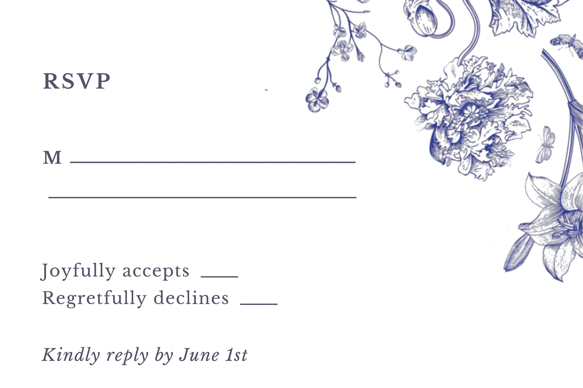 Delft Blue Wedding Invitation Suite, an Invitation Template by ForeverPrint (Photo 4 of 8)