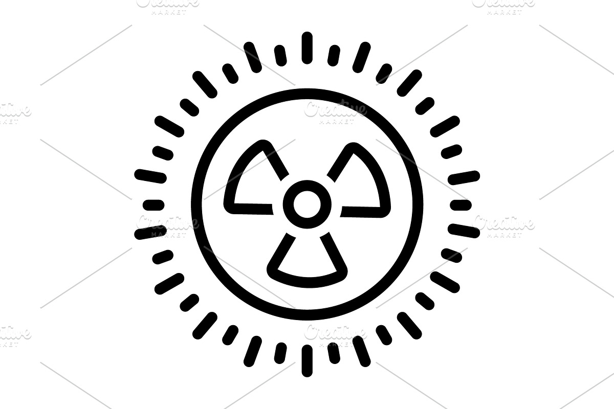 Nuclear radioactive black icon, an Outline Icon by Creative priyanka