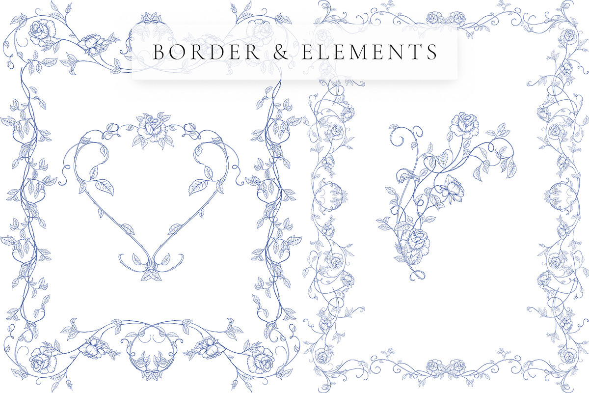 Rose Garden LineArt, a Decorative Illustration by AW Studios (Photo 6 of 11)
