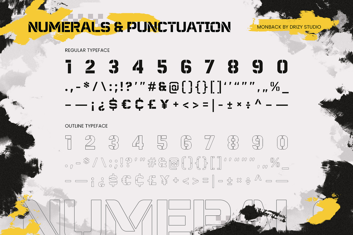 Monback - Modern Stencil Font, a Sans Serif Font by Drizy (Photo 3 of 10)