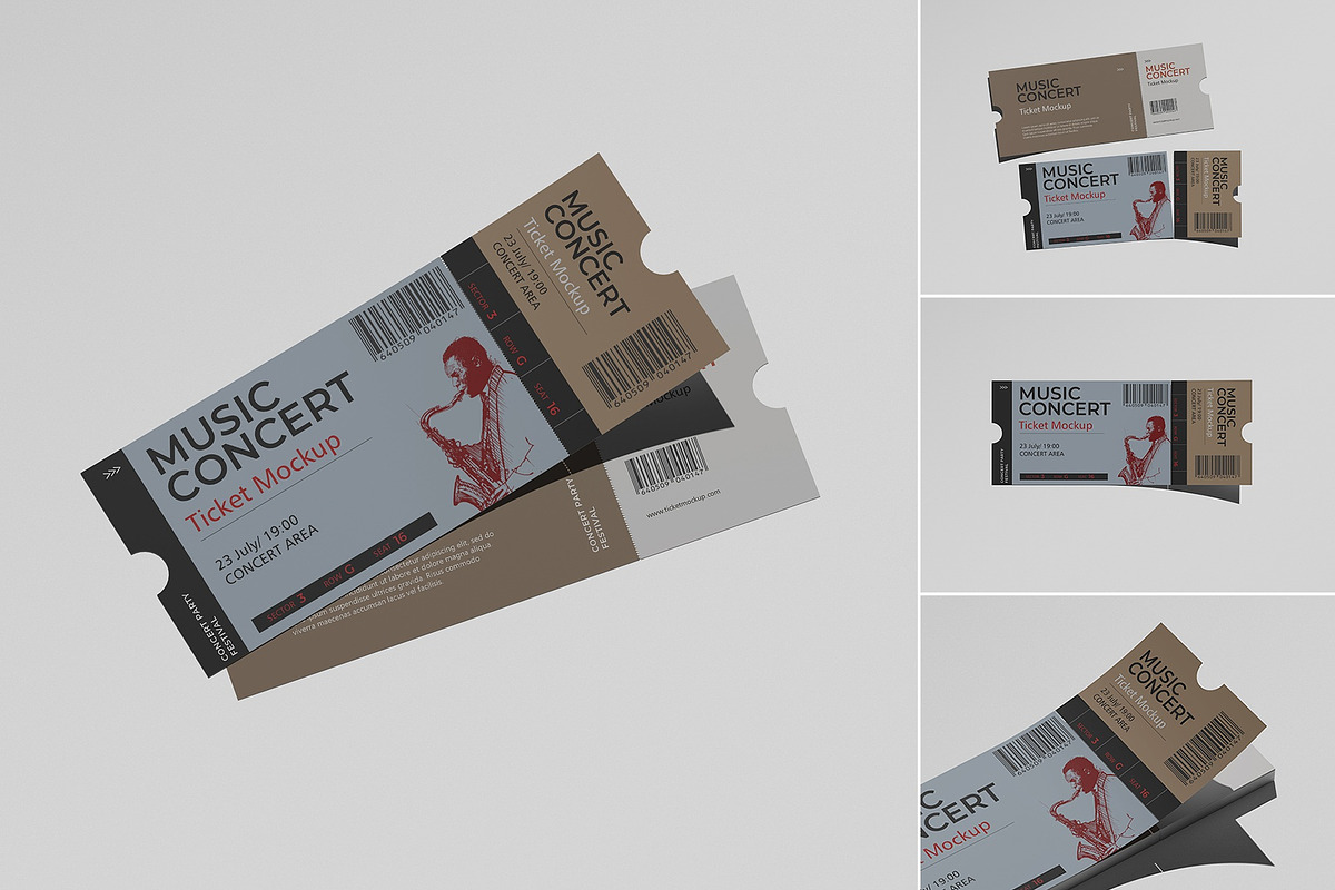Ticket Mockup, an Advertising Mockup by Tahtagraphic (Photo 2 of 6)