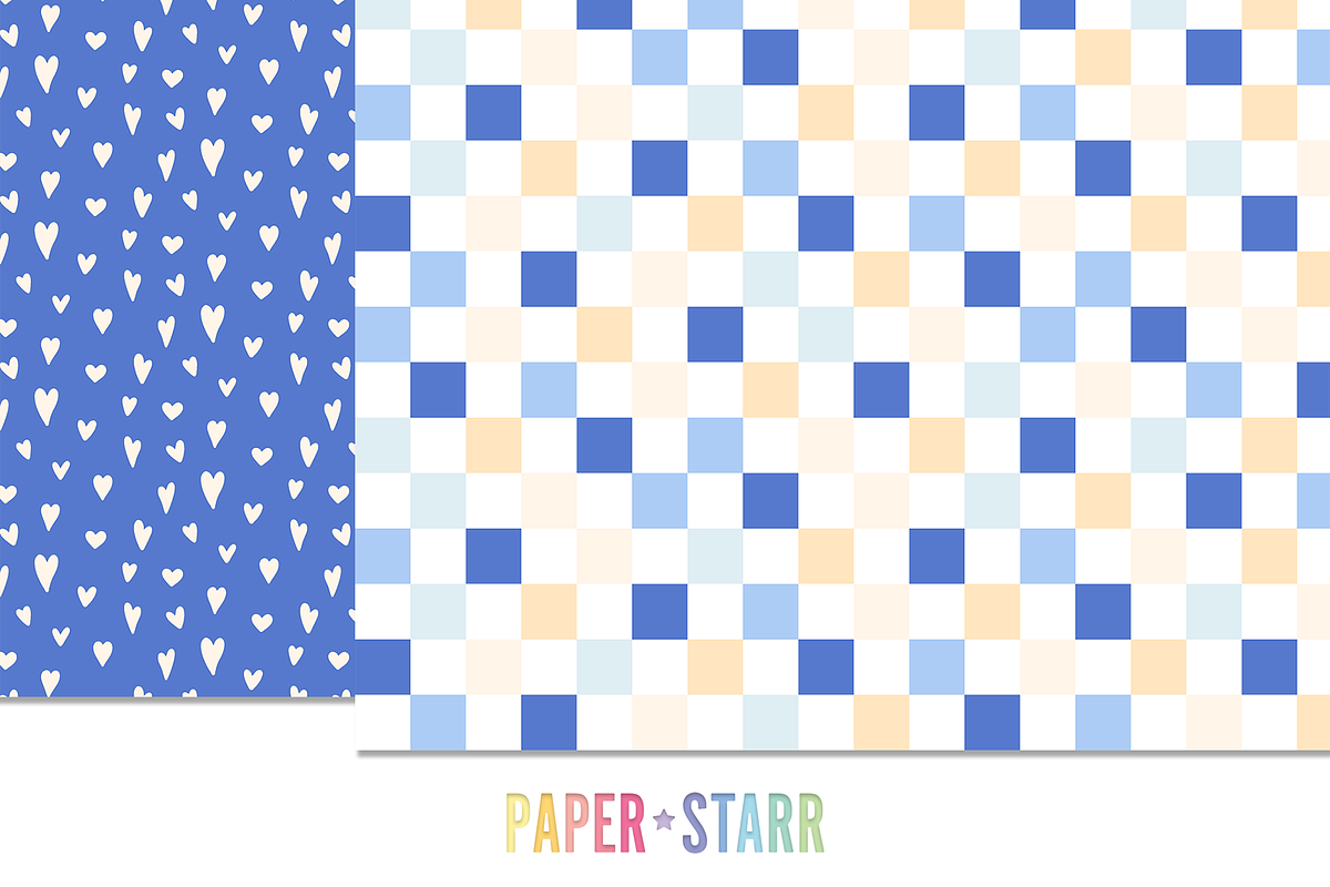 Blue Valentines Day Patterns, a Pattern Graphic by Paper Starr Studio (Photo 2 of 7)
