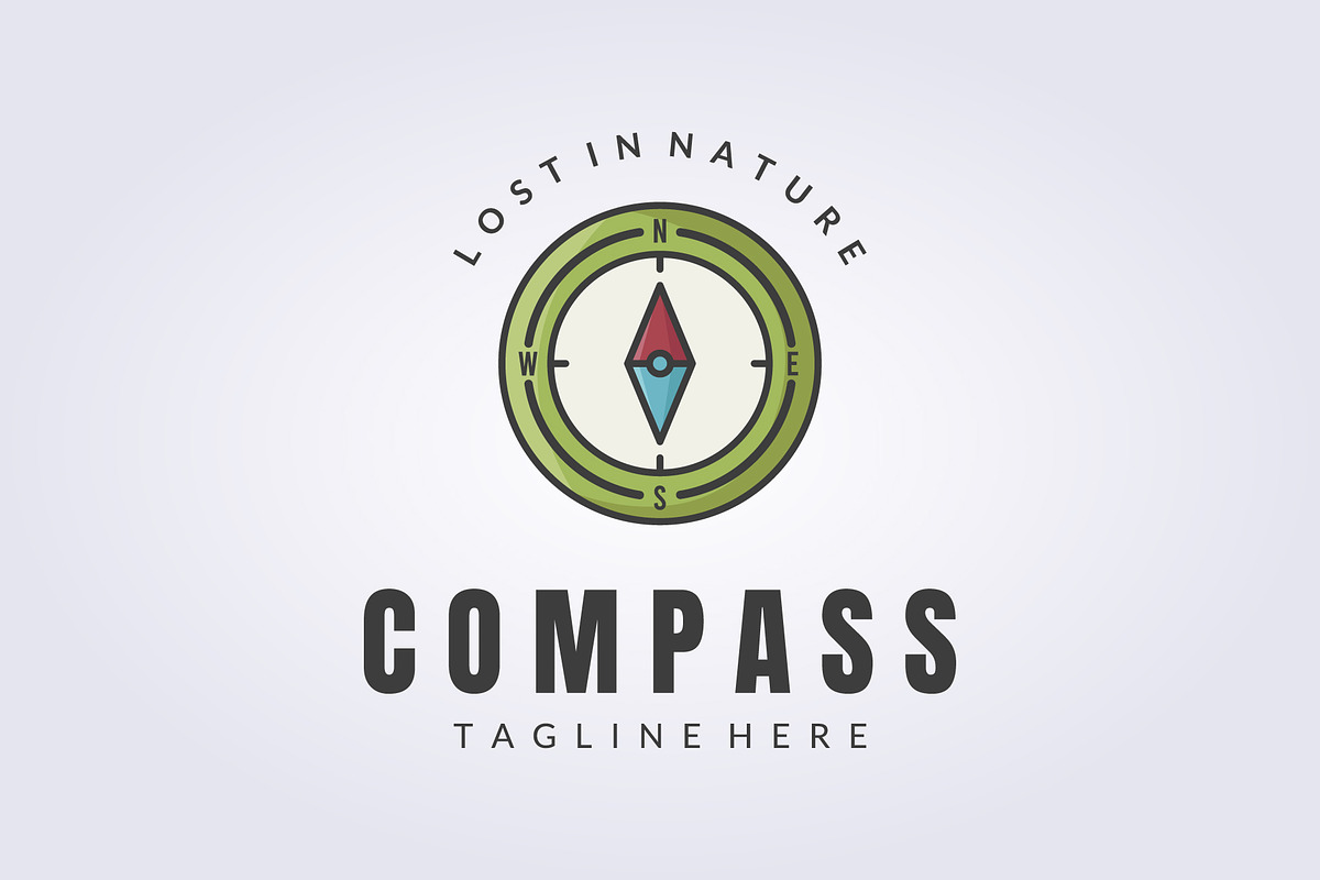 outline color compass logo vector il, a Branding & Logo Template by Lodzrov