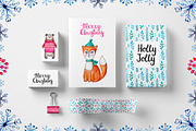 Watercolor Christmas Set, an Animal Illustration by Fairy dreams (Thumbnail 6 of 9)