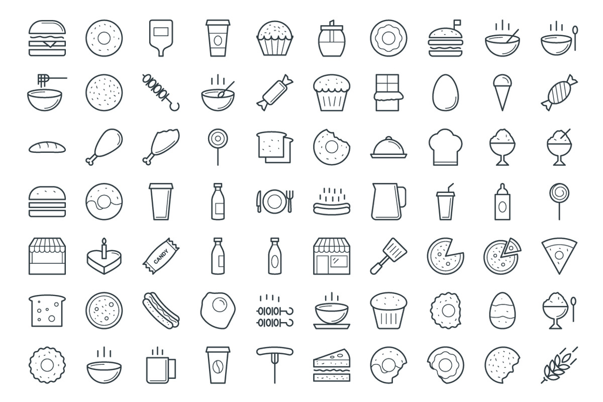 300+ Food Vector Icons, an Outline Icon by Vectors Market (Photo 2 of 5)