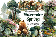 Watercolor Spring Clipart Bundle, an Illustration by DreamArtGraphic (Thumbnail 1 of 4)