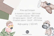 Watercolor Safari clipart & patterns, an Animal Illustration by Tita Creative Studio (Thumbnail 5 of 5)