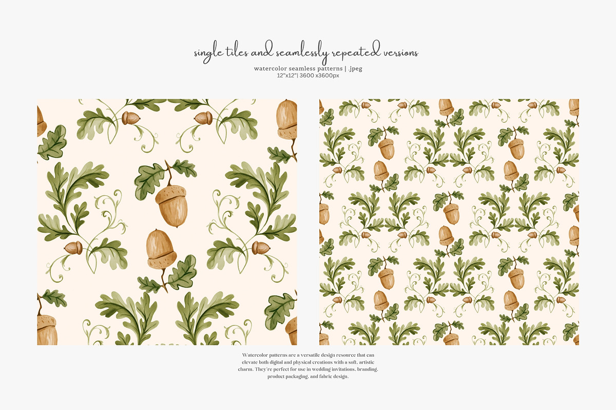 woodland seamless pattern set, a Pattern Graphic by Patishop Art (Photo 9 of 10)