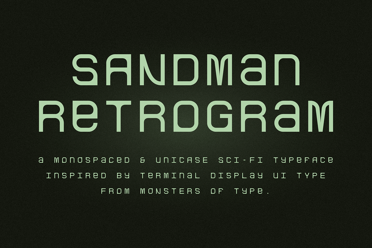 MoT Sandman Retrogram, a Sans Serif Font by Sirmon Stuff (Photo 1 of 7)