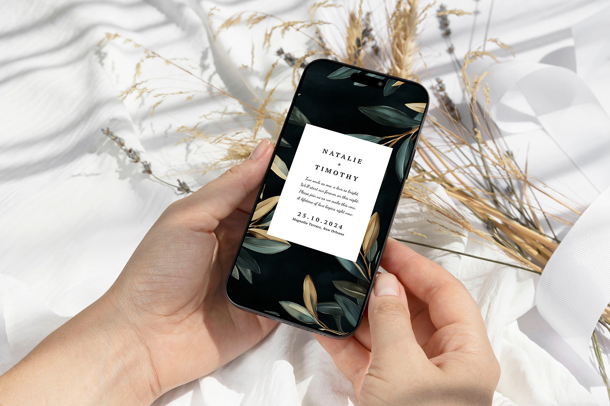 Onyx - Wedding Invitation, an Invitation Template by CinderHeart Designs (Photo 2 of 3)