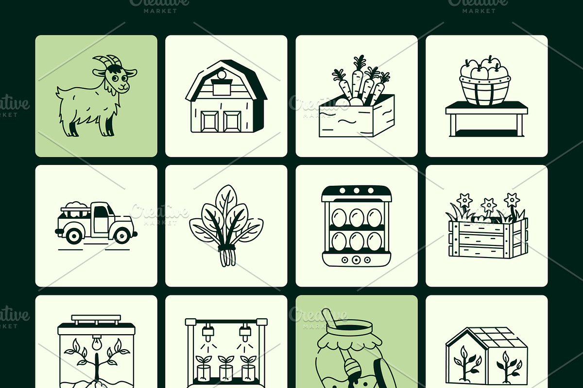 Farming Drawing Illustration Set, an Outline Icon by Vectors Market (Photo 8 of 8)