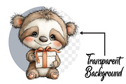 Whimsical Christmas Sloth Clipart, an Illustration by Pixels.Craft (Thumbnail 2 of 6)