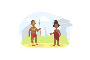 African Family Couple, Young Man, a Person Illustration by TopVectors