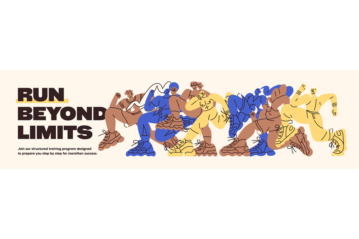 Running people set + backgrounds, a Sport Illustration by PaperTrident (Photo 9 of 13)