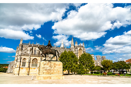 Statue of Nuno Alvares Pereira with, an Architecture Photo by Leonid Andronov