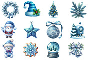 Blue Christmas Clipart, an Illustration by Designworld (Thumbnail 3 of 5)