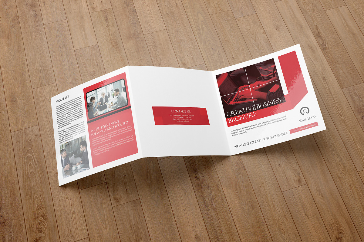 Corporate Square Trifold Brochure, a Brochure Template by retrographix (Photo 6 of 7)