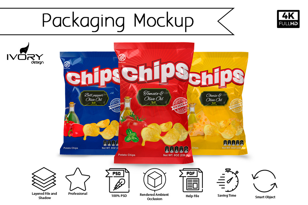 Chips Mockup and Template Packaging, a Packaging Mockup by rogeriomarcos (Photo 1 of 14)