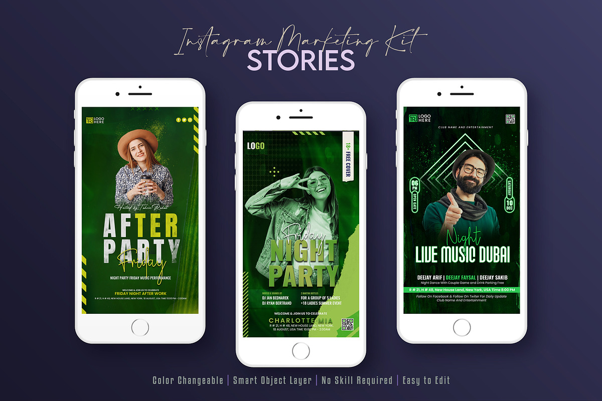 Night Party Social Media Post Bundle, a Social Media Template by Creative_View (Photo 7 of 8)