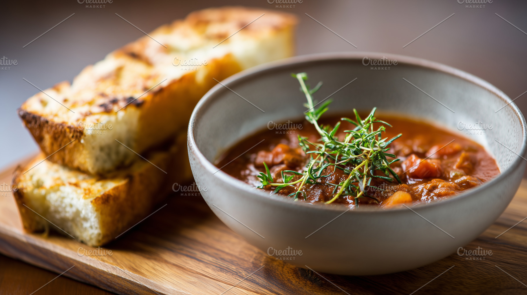Rich tomato stew with fresh thyme, a Food & Drink Photo by MistyDay