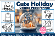 Cute Holiday Coloring Pages For Kids, an Animal Illustration by maggiesar (Thumbnail 1 of 4)