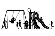 50 Kids Playground Silhouette Bundle, an Illustration by Gfx_Store (Thumbnail 27 of 51)