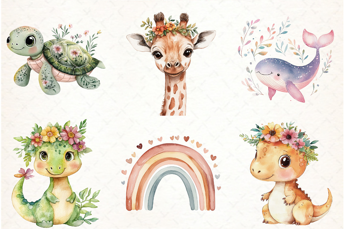 Boho Baby Doodles Sublimation Clipar, an Illustration by Watercolor design (Photo 2 of 4)