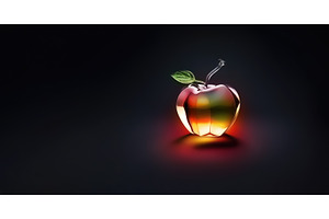 Glowing Multicolored Glass Apple, a Food Illustration by BazziBa♥