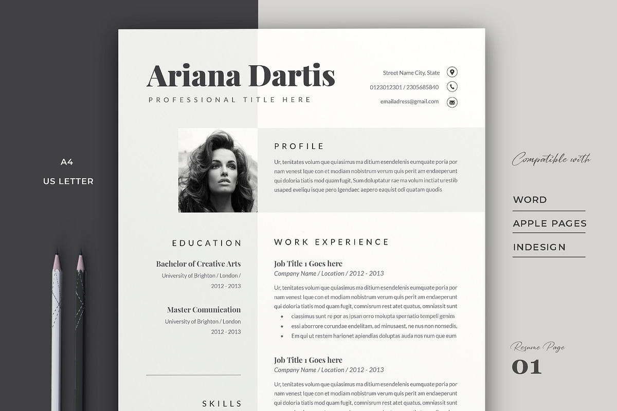 Resume Template Cv, a Resume Template by Estartshop (Photo 1 of 6)