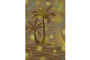 Brown abstract background with palm, an Illustration by Nenahliadava Design