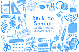 Back to School Lineart, an Education Illustration by Carpet Tapete Pretzel