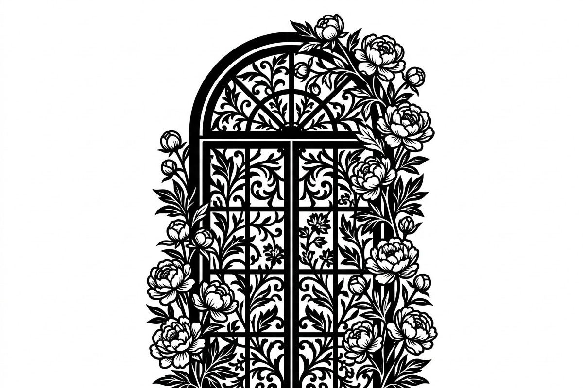 50 Floral French Window Ornament, a Decorative Illustration by Amazin_art (Photo 29 of 29)