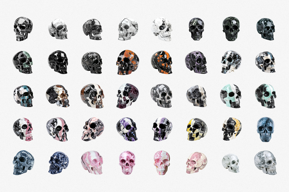 Marble Skulls | PNG Clipart Set, an Object Graphic by Lumeno (Photo 5 of 6)