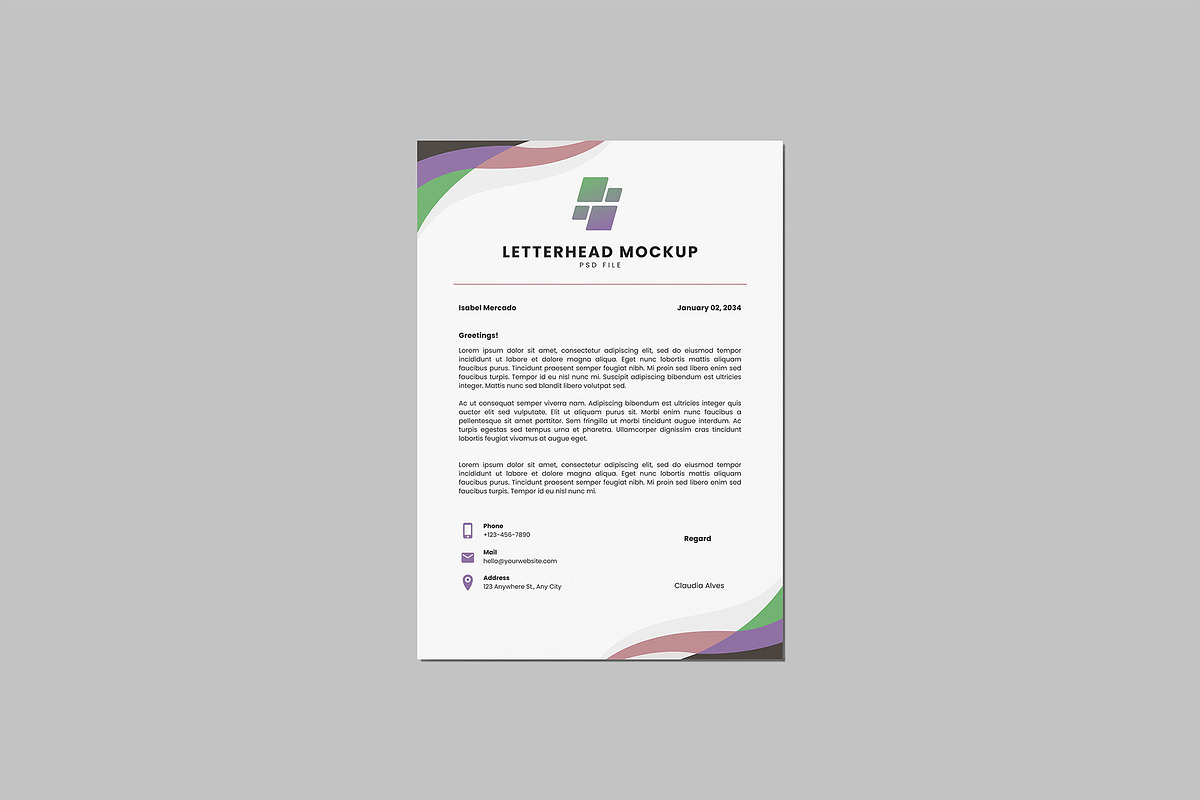 Letterhead Mockup, a Product Mockup by Graphiculon (Photo 3 of 13)