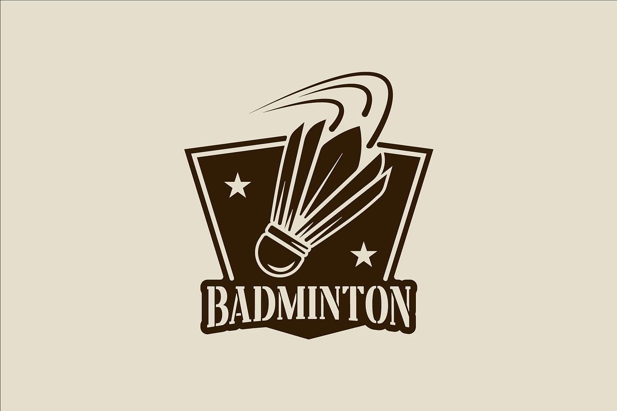 shuttlecock of badminton emblem logo, a Branding & Logo Template by zyxroun shop