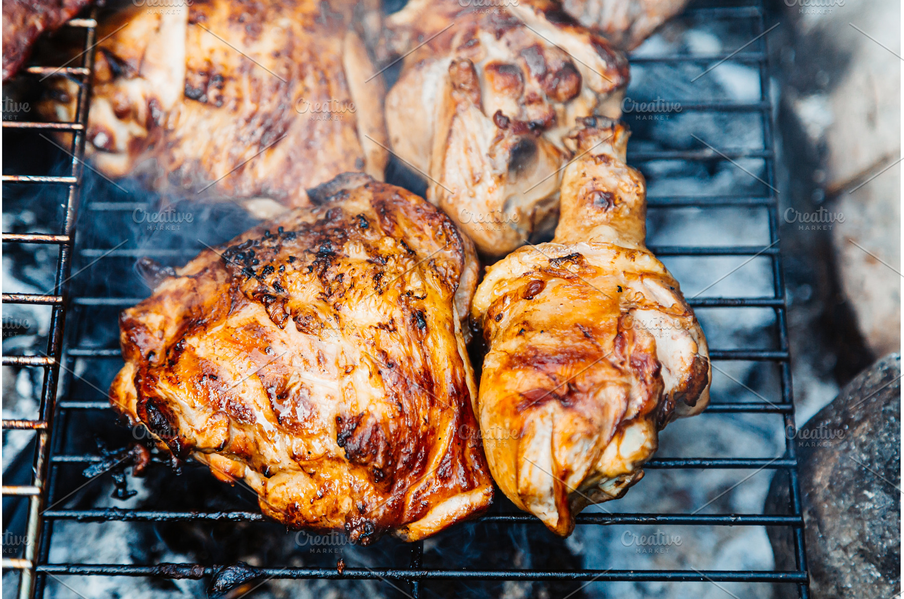 Close up fresh meat kebabs on, a Food & Drink Photo by Rodica Ciorba