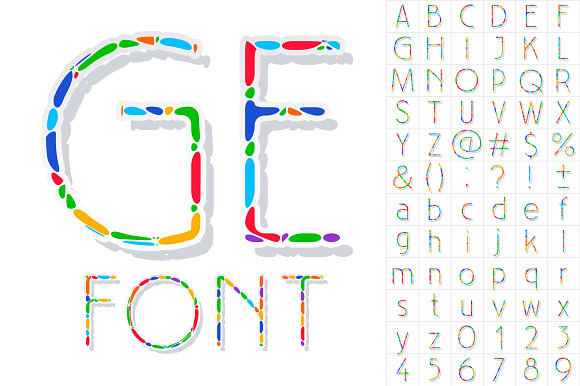 Multicolored Vector Alphabet. preview 3